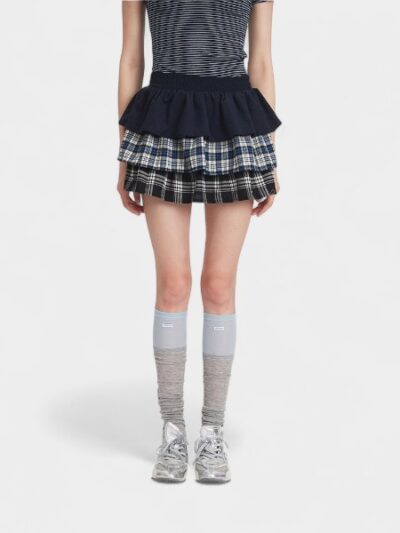 Women's Checked pattern Pleated Skirt